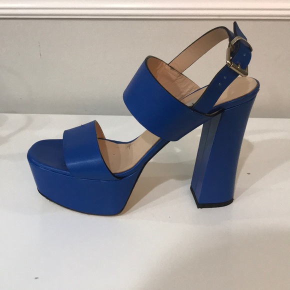 Electric Blue Platform Sandals - Picture 2 of 3